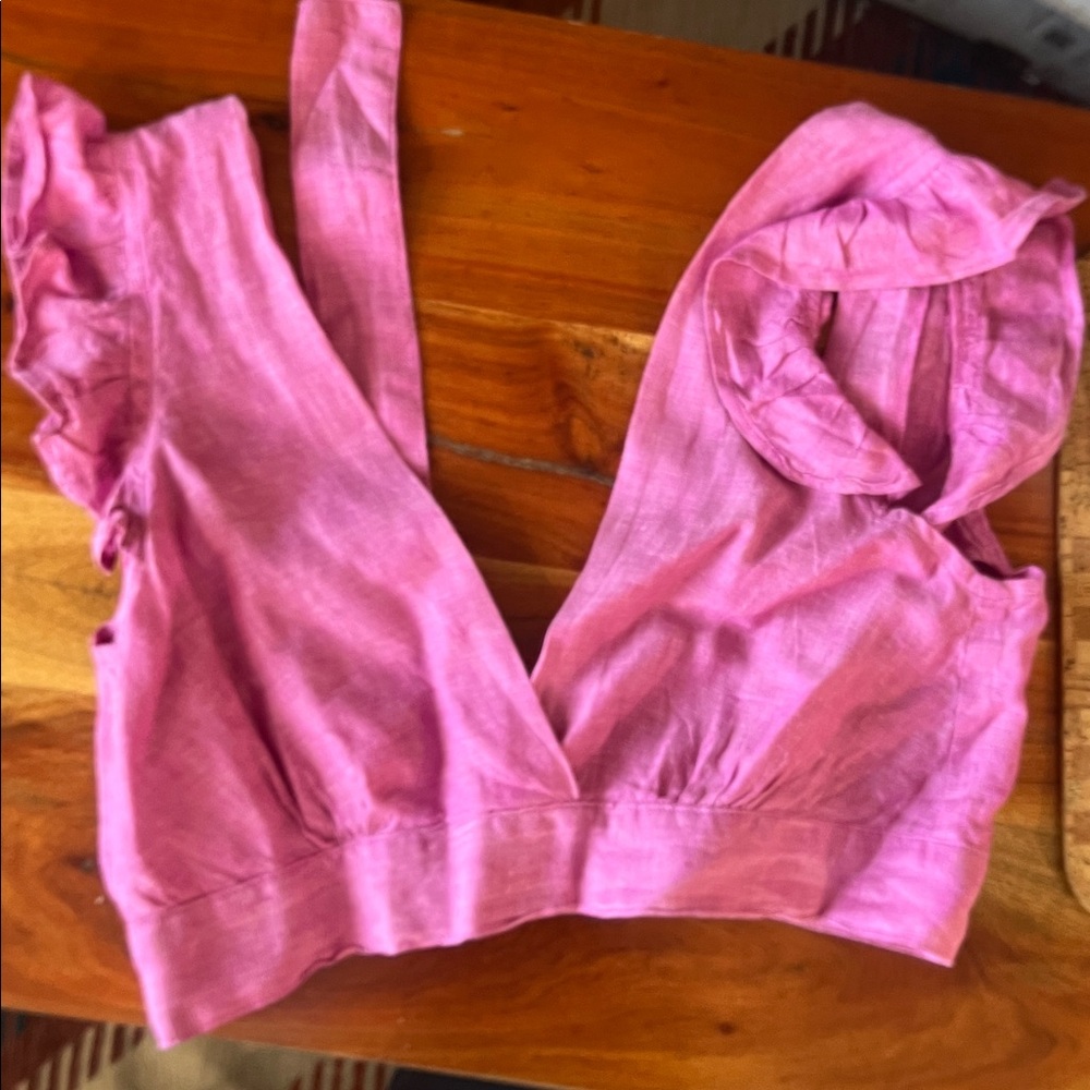 NWT | Positano Couture by Blitz | S | Linen Crop Top